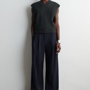 COS RELAXED TWILL WIDE-LEG PANTS